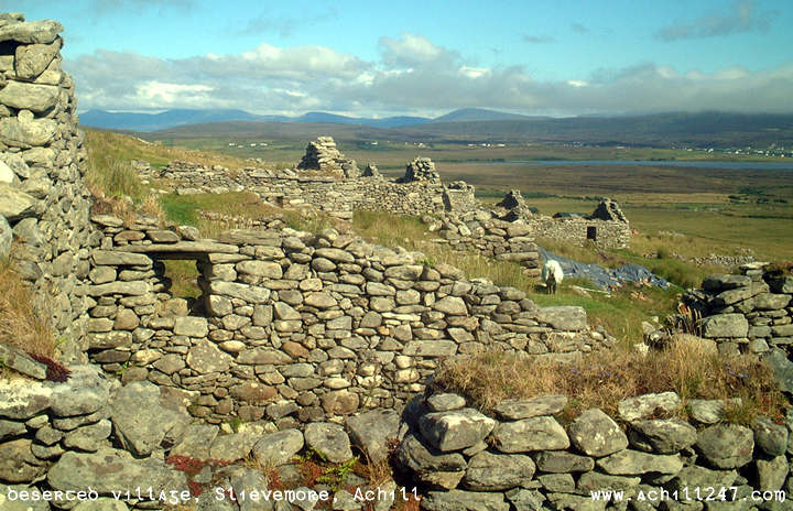 cottages at deserted village, Slievemore, Achill Island