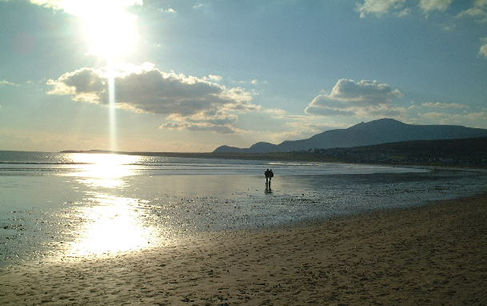 Walking on Trawmore strand, Keel, Achill Island